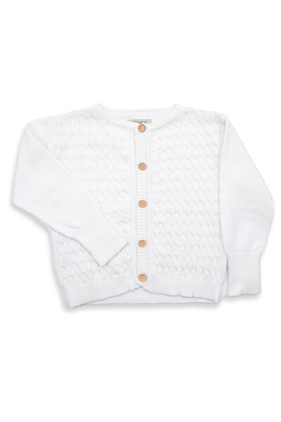 Ozmoz White Knitwear Knitted - Long Sleeve Small Men's Cardigan