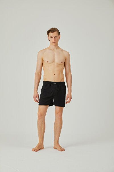 Pamuk & Pamuk Ανδρικό μαύρο μπόξερ με μακρύ μήκος