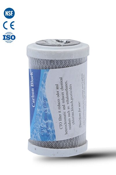 WaterMelon Daire Bina Sayaç Girişi 5" Inch 1 Aşama ( Blok Karbon ) Yedek Filt...