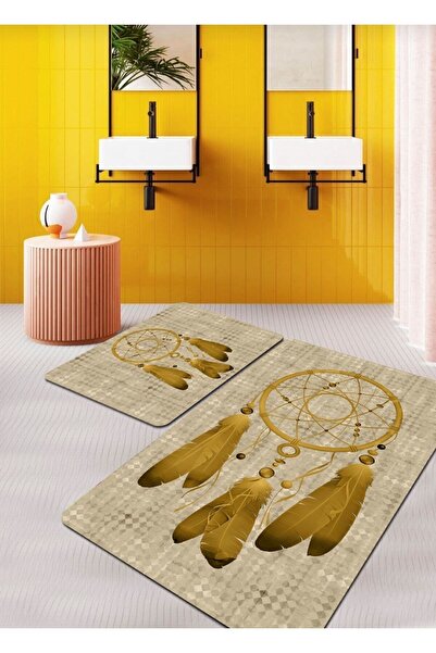 Ardizayn طقم مرحاض مكون من قطعتين من القطن العضوي المنسوج المقاوم للانزلاق (4...