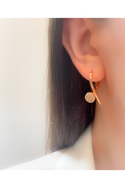 Trinos Special Series Earrings Jewelled Stud Earrings Color Rose Gold