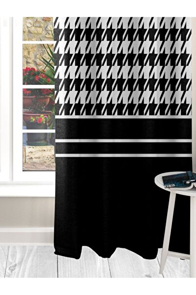 Ardizayn Goose Feet Patterned Digital Printed Velvet Fabric Living Room Bedroom Double Wing Background Curtain