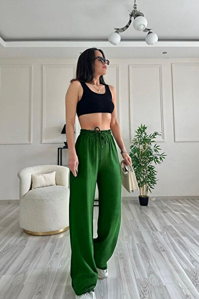 BayBayan Visok struk i elastični struk za žene Palazzo pantalone - Udobno šir...