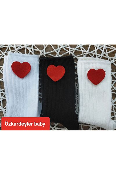 ÖZKARDEŞLER BABY 3-Piece Baby Socks - Felt Fuzzy Covered