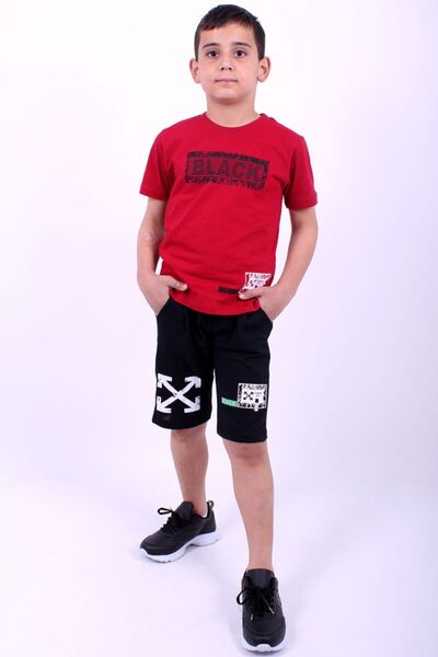 PANİO KİDS Štampano Crni napisani kapri set