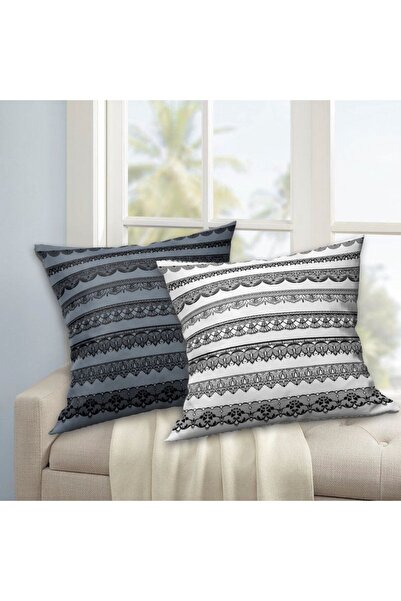 Ardizayn Синьо-сірий, цифровий принт, 2-комплектний оксамитовий чохол для подушки - двосторонній принт