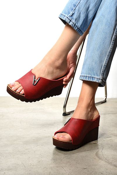 AlbiShoes Papuci de damă anatomici ușori și moi, cu toc cu pană înalt de 8,5 cm