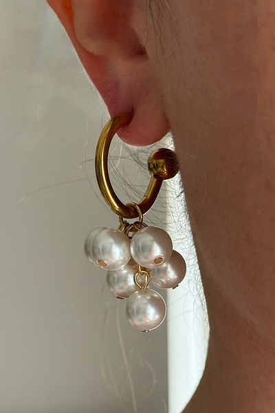 Beca Atelier 316L Steel - Grape Pearls Earrings