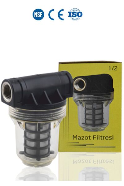 WaterMelon 1/2 Griş Bağlantılı Yıkanabilir Paslanmaz Mazot Süzme Filtresi