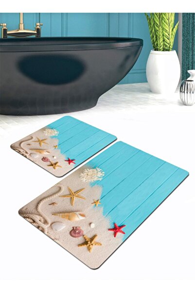Ardizayn طقم مرحاض مكون من قطعتين من نجم البحر، قاعدة منسوجة من القطن غير قاب...