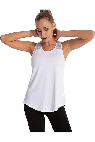 GHASSY CO. Ghassy Co. Women's Cross - Back Mesh Detailed Training Yoga Sports Undershirt 1783