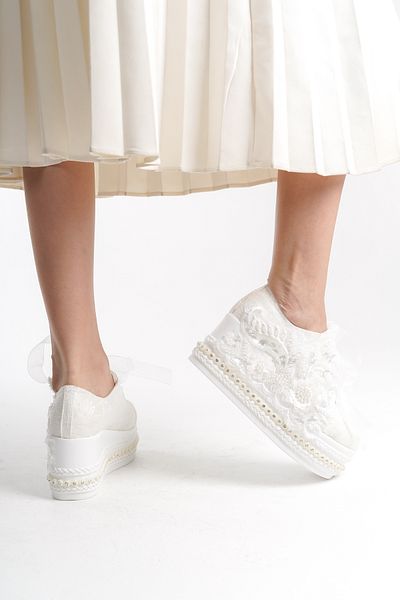 YADE MODA Pantofi de mireasă cu șireturi Sedef de damă