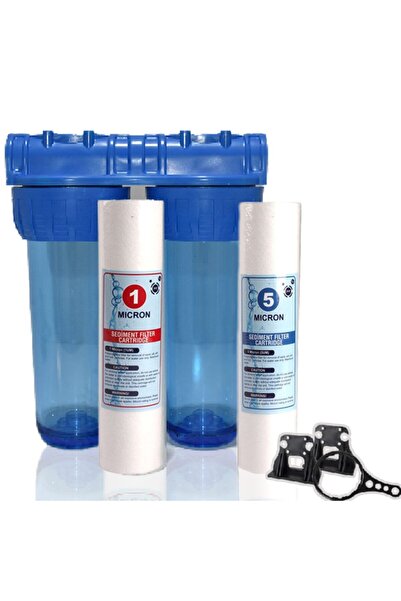 WaterMelon Daire Bina Sayaç Girişi 10'' Inch 2 Aşama Su Arıtma Cihazı ( Toz T...