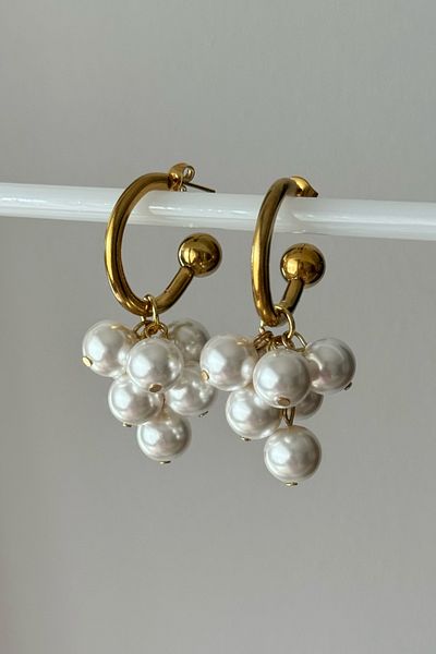 Beca Atelier 316L Steel - Grape Pearls Earrings