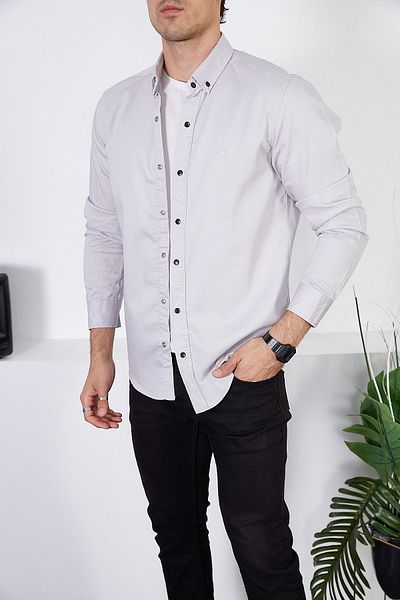 ENZİM JEANS Men's Slim Fit Denim Shirt