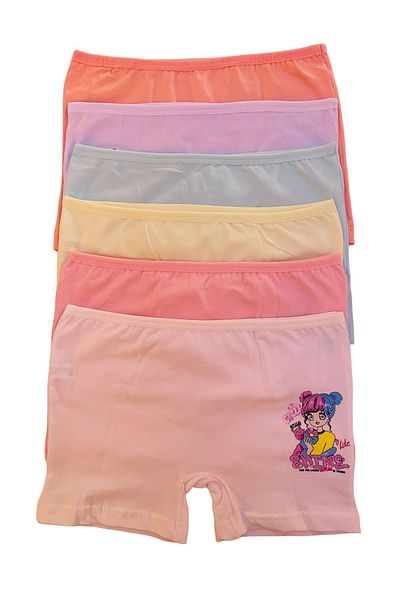 Miss Blue Moon Colorful Printed Girls Short 6 Pack 6110