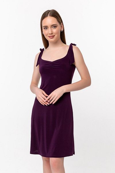 Laranor Plum Dress with Shoulder Tie