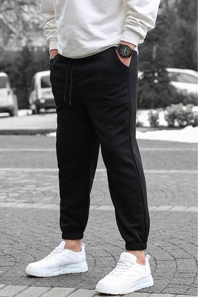 BayBayan Ανδρικό εύκαμπτο παντελόνι Jogger με τρία κλωστές