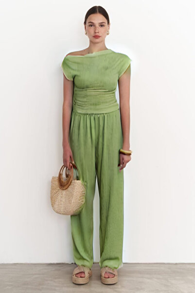 BayBayan Visok struk Elastična Sa džepovima Elastično Ženska Palazzo pantalon...