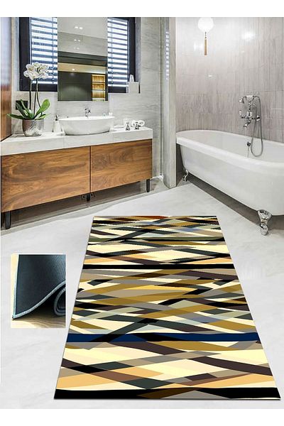 Ardizayn Vibrant Colors, 70x120cm Non-Spill, Washable Cotton Woven Base Bathroom Rug