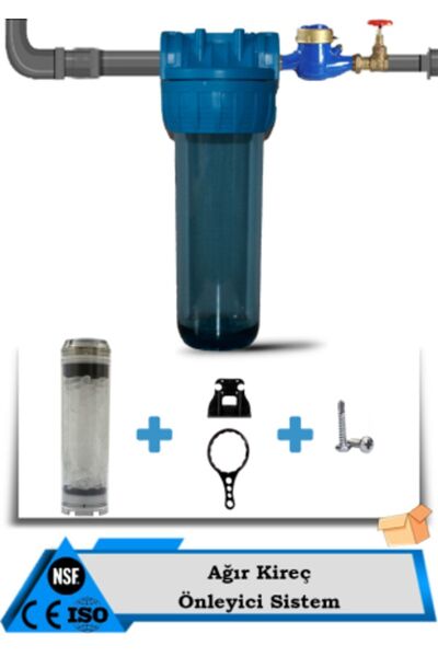 WaterMelon Daire Bina Sayaç Girişi 10" Inc 1 Aşama Su Arıtma Cihazı ( Kireç Ö...