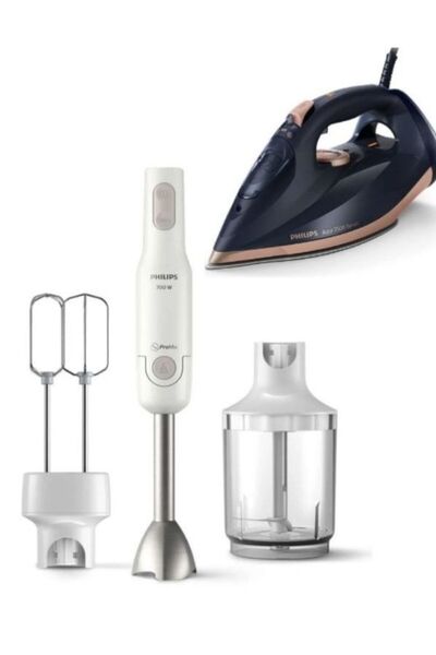 Philips DST7510/80 Buharlı Ütü ve HR2546/00 ProMix El Blenderi Seti