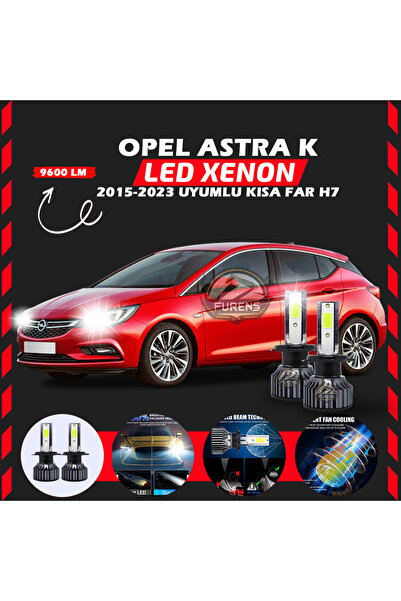 Furens Opel Astra K 2015-2023 Kısa Far Uyumlu Şimşek Etkili Led Xenon Pro Ser...
