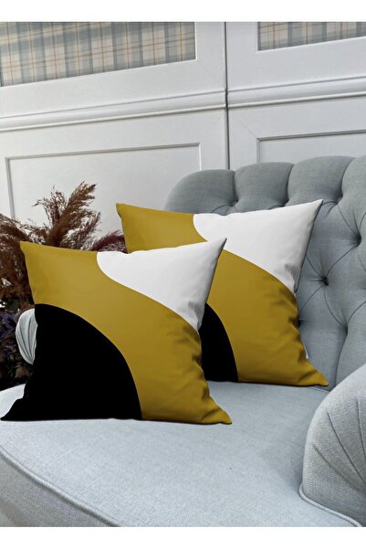 Ardizayn Mekana - Senf, Somot Tkanina 2-dijelna Navlaka za jastuk - Dvostrano...