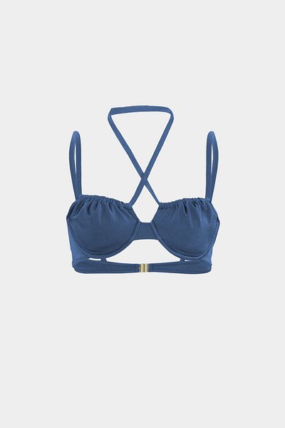 Açelya Okcu LUNA Slim Fit Premium γυναικείο μπικίνι μπλουζάκι - Shiring λεπτομέρεια