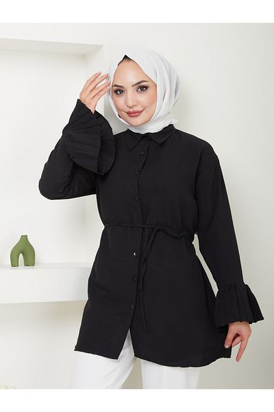 VOLT CLOTHİNG Πλισέ μανίκι πουκάμισο γιακά χιτζάμπ τουνίκ
