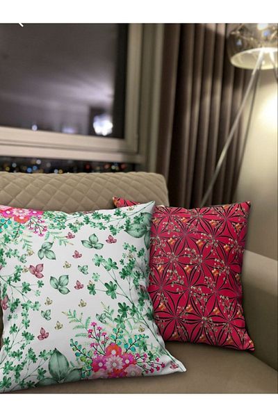 Ardizayn Pachet de 2 huse de pernă decorative din țesătură din catifea - imprimare față-verso