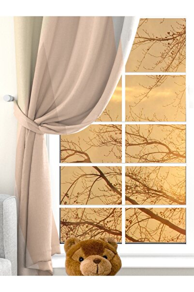 Ardizayn Pudră - Cremă, țesătură catifea, imprimat digital, perdea de fundal pentru copii cu aripi duble