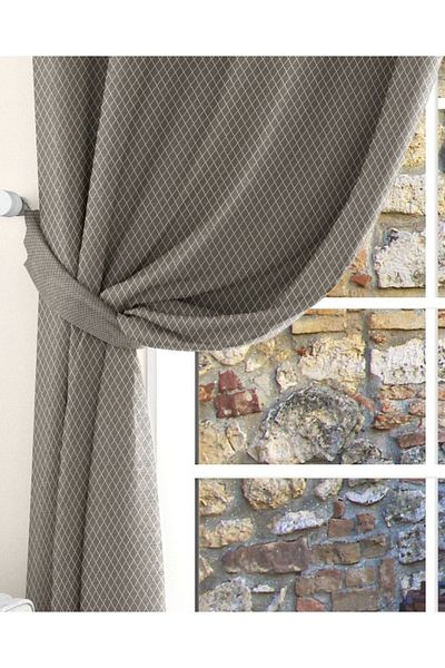 Ardizayn Akatu - Mink, Velvet Fabric, Digital Printed, Double Wing Background Curtain