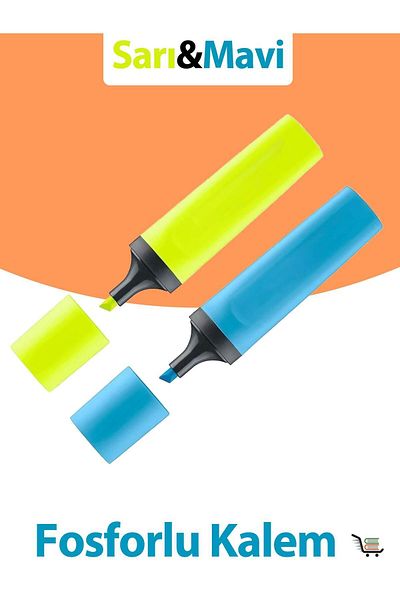 Motivasyon Yayınları Yellow and Blue Highlighter