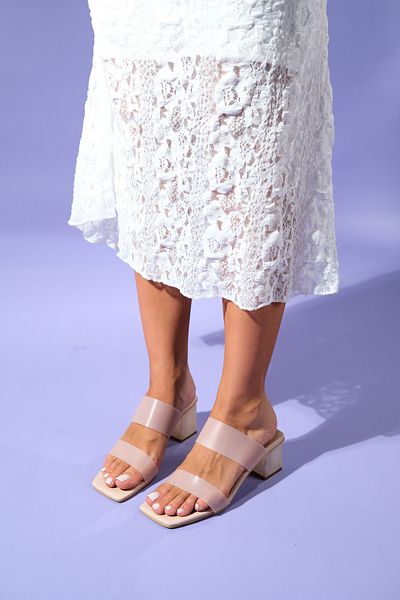 LuviShoes Transparente Damen-Hausschuhe mit Hautabsatz 123