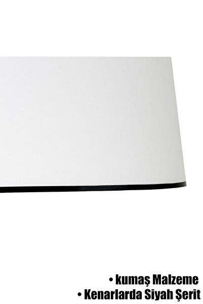 Vivido Abajur Beyaz Siyah Şeritli Lambader Şapkası