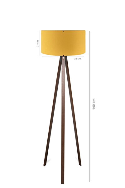 HOMİNG Kumaş Başlıklı Pratik Ahşap Üç Ayaklı Lambader Ayd-2216