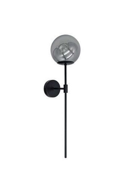 BSA LIGHTING Romeo Single Black Sconce (Smoked Glass)