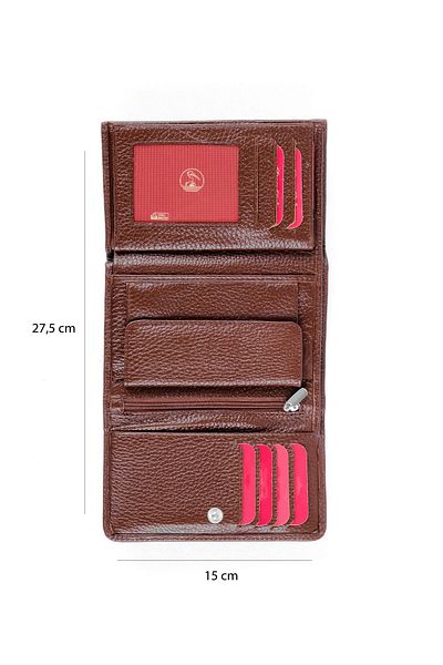 Lal Shoes & Bags Кафяв дамски портфейл с капак