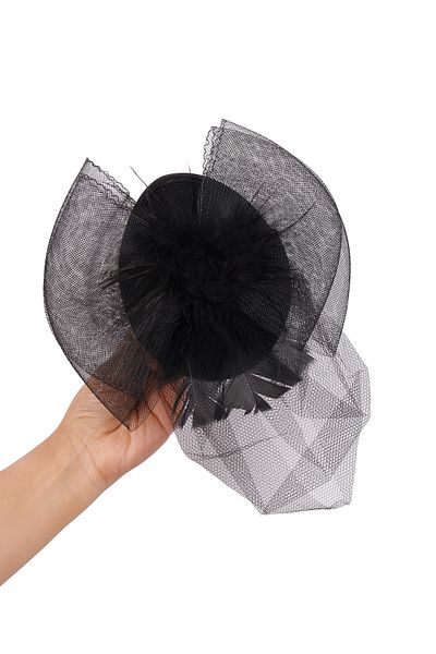 Hayalperest boncuk Stylish Bridal Cap - Feathered Voilet Wedding Hat, for Wedding