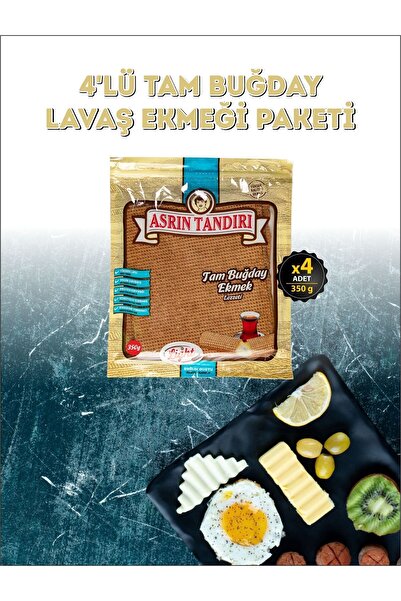 Evinize gelen 4'lü Ekşi Mayalı Tam Buğday Lavaş Tandır Ekmeği (Diyabetik Ekmek) (1Paket 350 Gr)