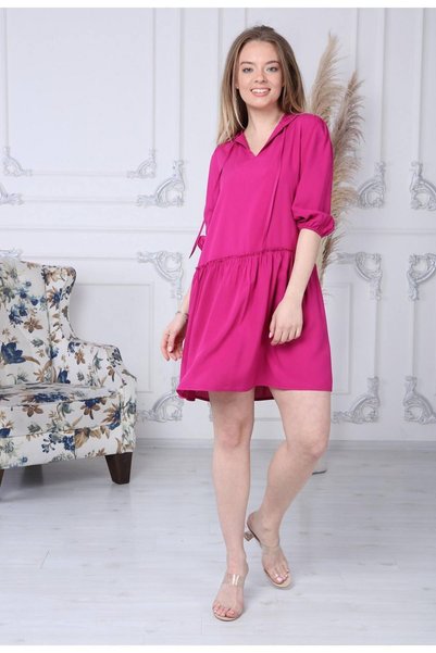 My ELİF Tekstil Women's Pink Hooded Dress