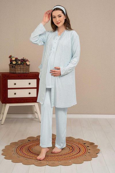 Baha 4501 Model Set de pijamale de maternitate cu jumatate de maneca