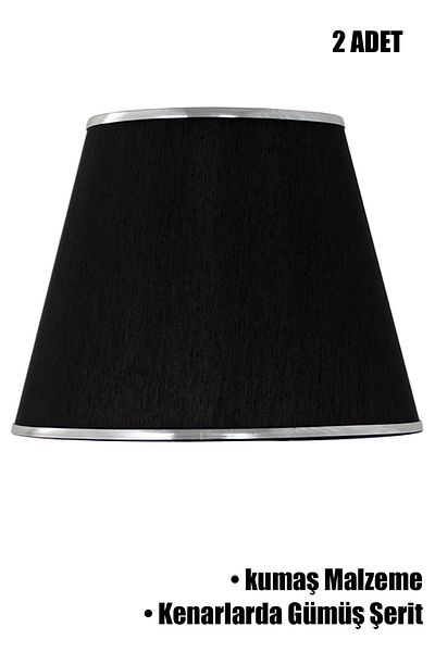 Vivido Abajur Modern Black Silver Striped Double Lampshade
