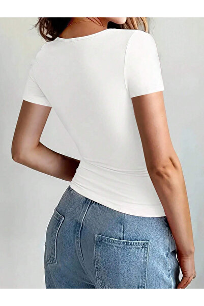 BukuriCO Women's Plain Stretchy Crop T-Shirt