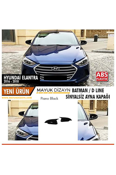 Mayuk Dizayn HYUNDAİ Elantra 2015-2018 SİNYALSİZ Batman Yarasa Ayna Kapağı --...