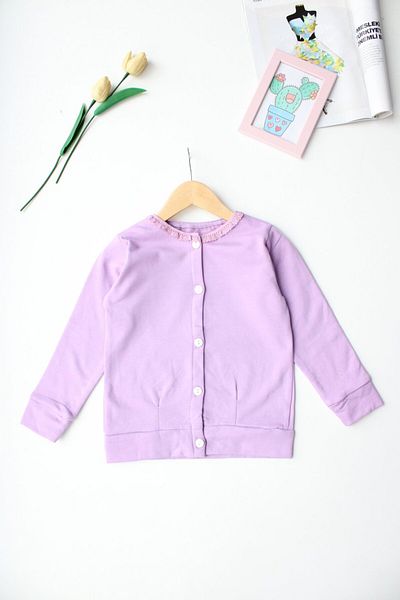 Momsbrand Lilac Scallop Detailed Cardigan