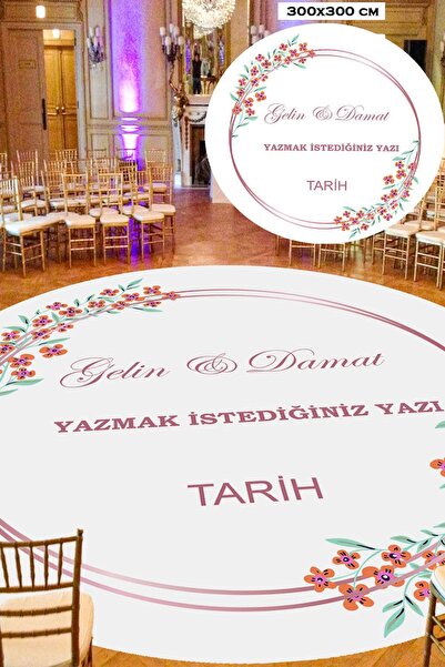 Baskı Madeni Söz Nişan Düğün Kına Gecesi Pist Yer Kaplama Afişi Dans Pisti Vi...