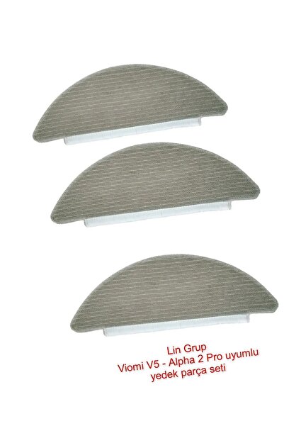 LİN GRUP Viomi v5 Pro Alpha 2 Pro Uyumlu 3 Adet Mop Paspas