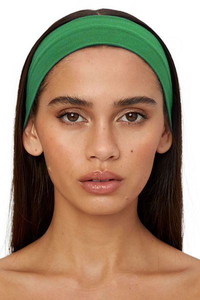 Salvia Dione Green Striped Women's and Men's Sports Headband - Thin Bandana for Yoga Makeup